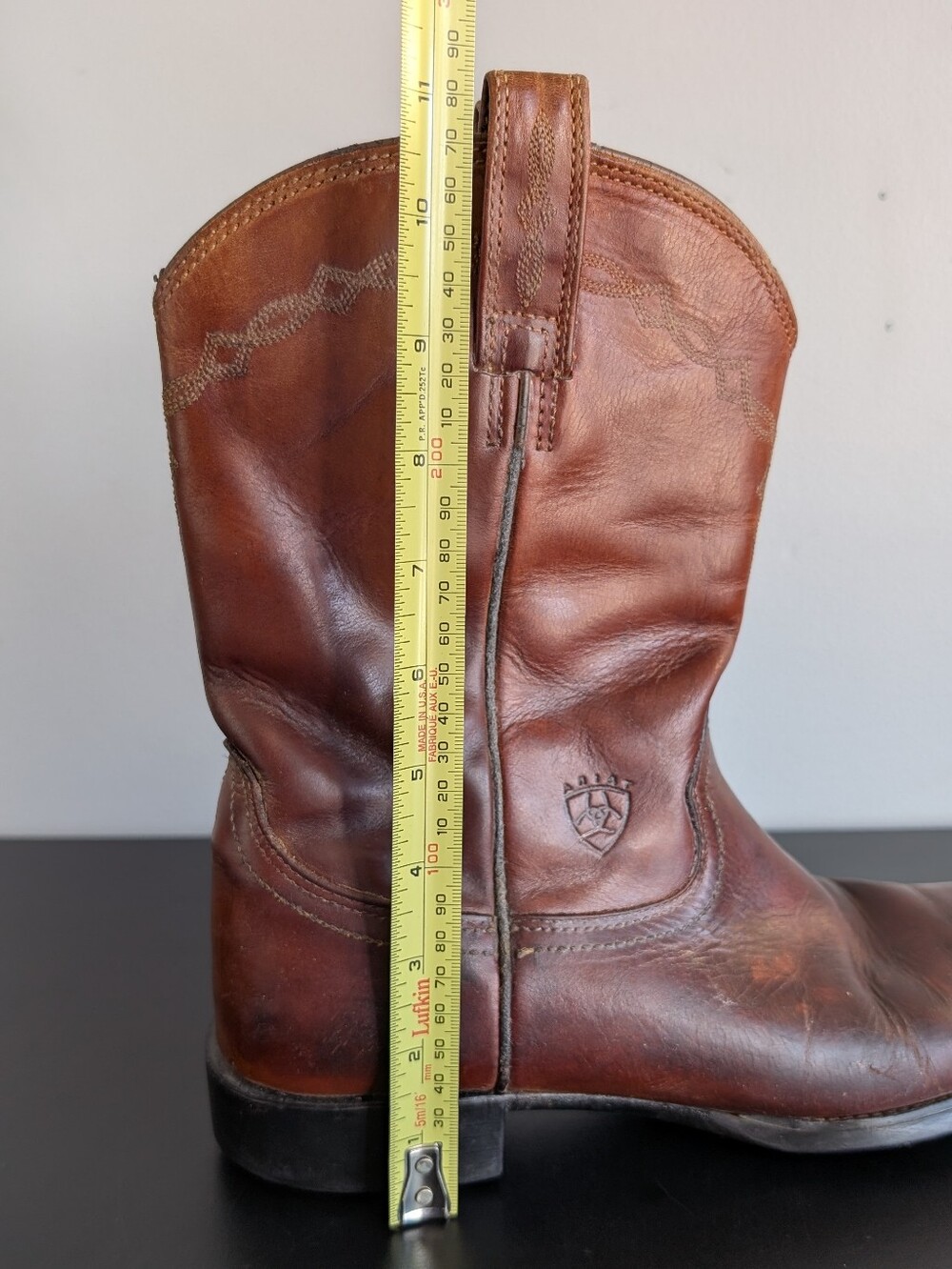 Ariat | Brown Leather Cowboy Boots, Mens Size  9 D (FLAWS) - Picture 8 of 16